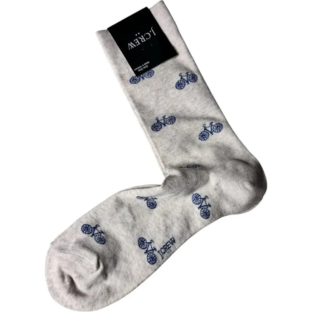 J. Crew  Crew Style Bicycle Theme  Pattern Socks NWT
